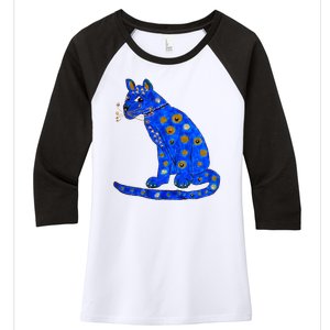 Funny ABBA Ugly Blue Cat Women's Tri-Blend 3/4-Sleeve Raglan Shirt