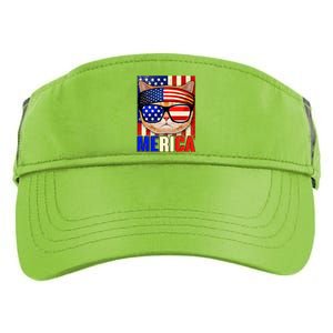 Funny American USA Flag Merica Cat Adult Drive Performance Visor