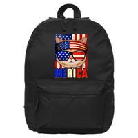 Funny American USA Flag Merica Cat 16 in Basic Backpack