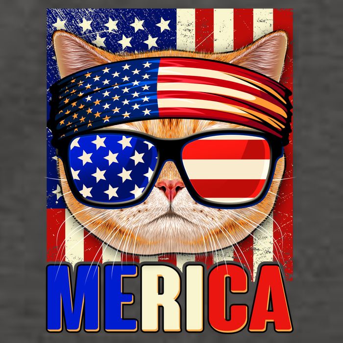 Funny American USA Flag Merica Cat Vector Backpack