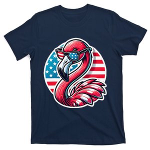 Flamingo American Usa Flag Sunglasses 4th Of July Flamingo T-Shirt