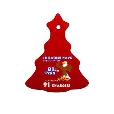 Funny American Usa Political Election 2024 Pro Joe Biden Ceramic Tree Ornament