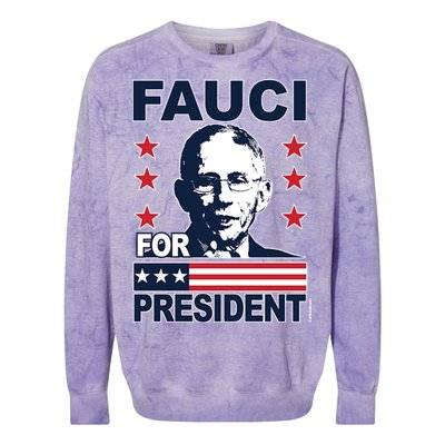 Fauci For President Colorblast Crewneck Sweatshirt