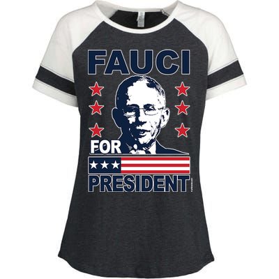 Fauci For President Enza Ladies Jersey Colorblock Tee