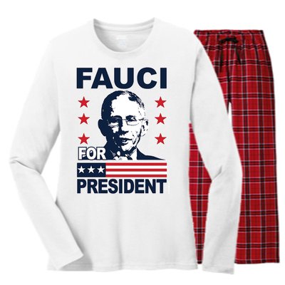 Fauci For President Women's Long Sleeve Flannel Pajama Set 