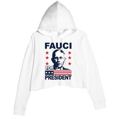 Fauci For President Crop Fleece Hoodie