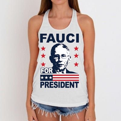 Fauci For President Women's Knotted Racerback Tank