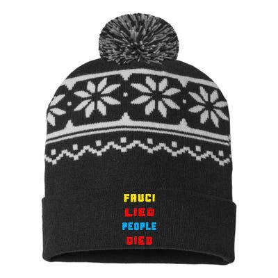 Fauci Lied People Died USA-Made Snowflake Beanie