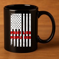 Fauci Lied People Died American Flag 11oz C Handle Ceramic Mug