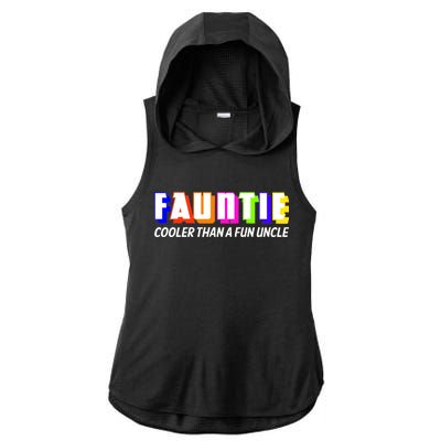 Fauntie Cooler Than a Fun Uncle Funcle Auntie Ladies PosiCharge Tri-Blend Wicking Draft Hoodie Tank