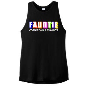 Fauntie Cooler Than a Fun Uncle Funcle Auntie Ladies PosiCharge Tri-Blend Wicking Tank