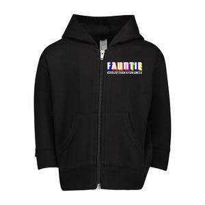 Fauntie Cooler Than a Fun Uncle Funcle Auntie Toddler Zip Fleece Hoodie