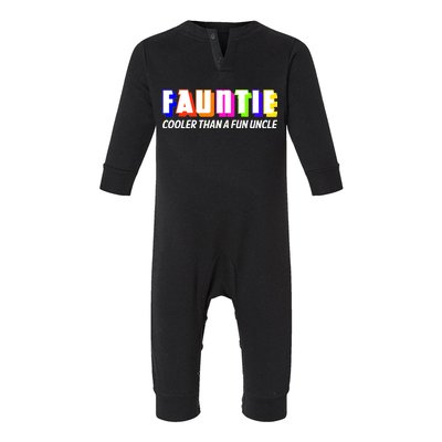 Fauntie Cooler Than a Fun Uncle Funcle Auntie Infant Fleece One Piece