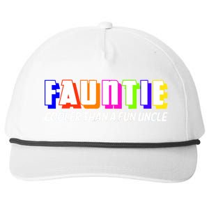 Fauntie Cooler Than a Fun Uncle Funcle Auntie Snapback Five-Panel Rope Hat