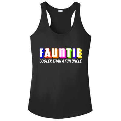 Fauntie Cooler Than a Fun Uncle Funcle Auntie Ladies PosiCharge Competitor Racerback Tank