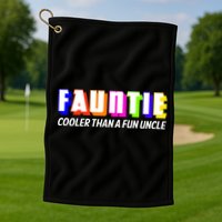 Fauntie Cooler Than a Fun Uncle Funcle Auntie Golf Towel