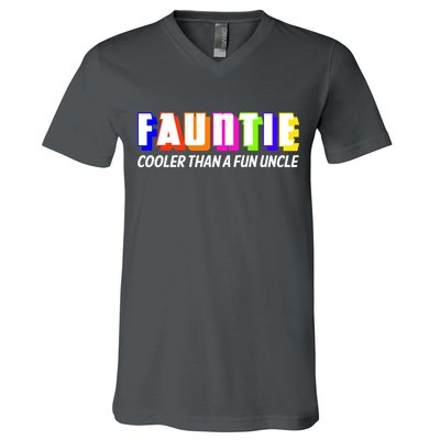 Fauntie Cooler Than a Fun Uncle Funcle Auntie V-Neck T-Shirt