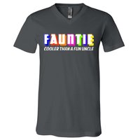 Fauntie Cooler Than a Fun Uncle Funcle Auntie V-Neck T-Shirt