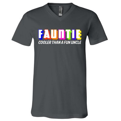 Fauntie Cooler Than a Fun Uncle Funcle Auntie V-Neck T-Shirt