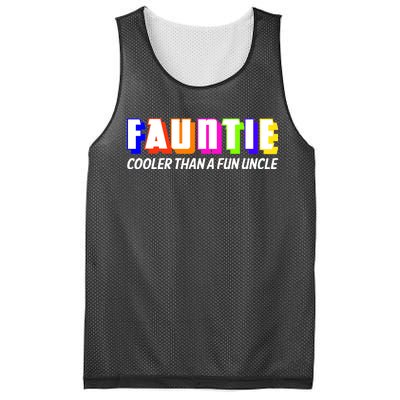 Fauntie Cooler Than a Fun Uncle Funcle Auntie Mesh Reversible Basketball Jersey Tank