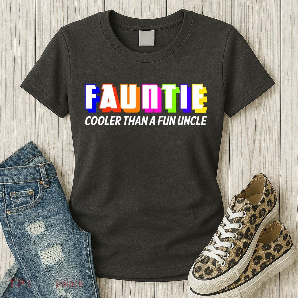 Fauntie Cooler Than a Fun Uncle Funcle Auntie Womens T-Shirt
