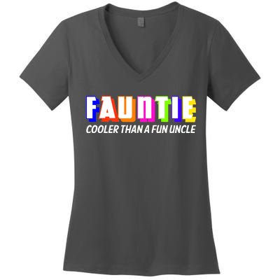 Fauntie Cooler Than a Fun Uncle Funcle Auntie Women's V-Neck T-Shirt