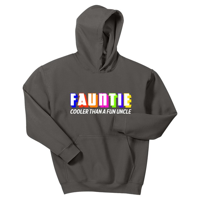 Fauntie Cooler Than a Fun Uncle Funcle Auntie Kids Hoodie