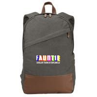 Fauntie Cooler Than a Fun Uncle Funcle Auntie Cotton Canvas Backpack