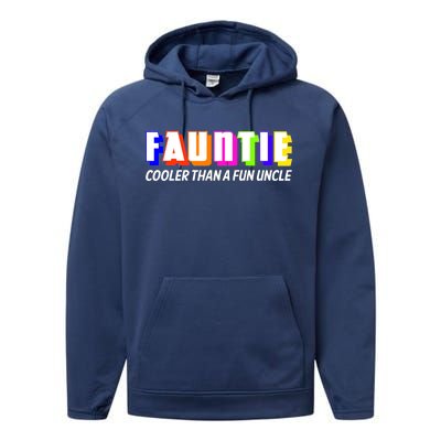 Fauntie Cooler Than a Fun Uncle Funcle Auntie Performance Fleece Hoodie