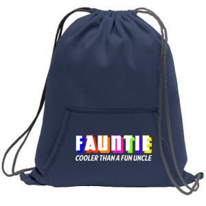 Fauntie Cooler Than a Fun Uncle Funcle Auntie Sweatshirt Cinch Pack Bag