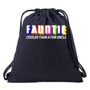 Fauntie Cooler Than a Fun Uncle Funcle Auntie Drawstring Bag