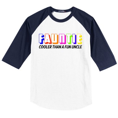 Fauntie Cooler Than a Fun Uncle Funcle Auntie Baseball Sleeve Shirt