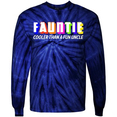 Fauntie Cooler Than a Fun Uncle Funcle Auntie Tie-Dye Long Sleeve Shirt