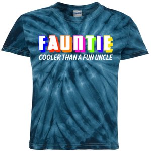 Fauntie Cooler Than a Fun Uncle Funcle Auntie Kids Tie-Dye T-Shirt