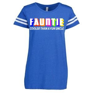 Fauntie Cooler Than a Fun Uncle Funcle Auntie Enza Ladies Jersey Football T-Shirt