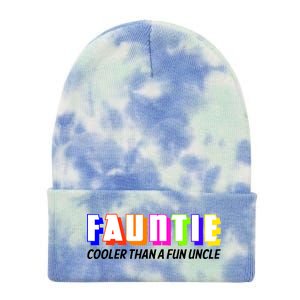 Fauntie Cooler Than a Fun Uncle Funcle Auntie Tie Dye 12in Knit Beanie