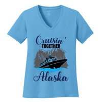 Funny Alaska Vacation Wildlife Cruisin' Together Alaska Gift Women's V-Neck T-Shirt