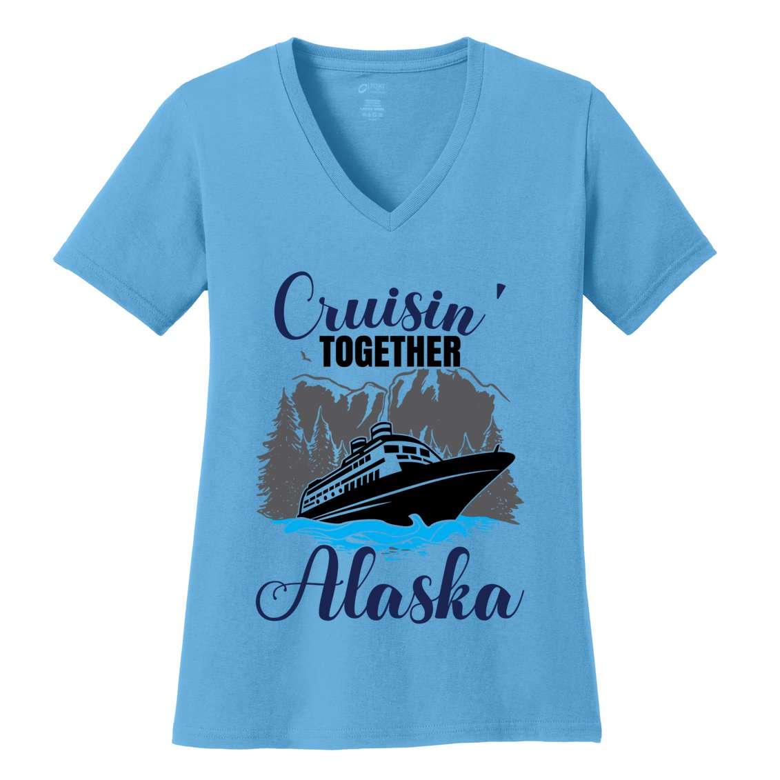 Funny Alaska Vacation Wildlife Cruisin' Together Alaska Gift Women's V-Neck T-Shirt