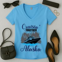 Funny Alaska Vacation Wildlife Cruisin' Together Alaska Gift Women's V-Neck T-Shirt