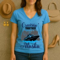 Funny Alaska Vacation Wildlife Cruisin' Together Alaska Gift Women's V-Neck T-Shirt