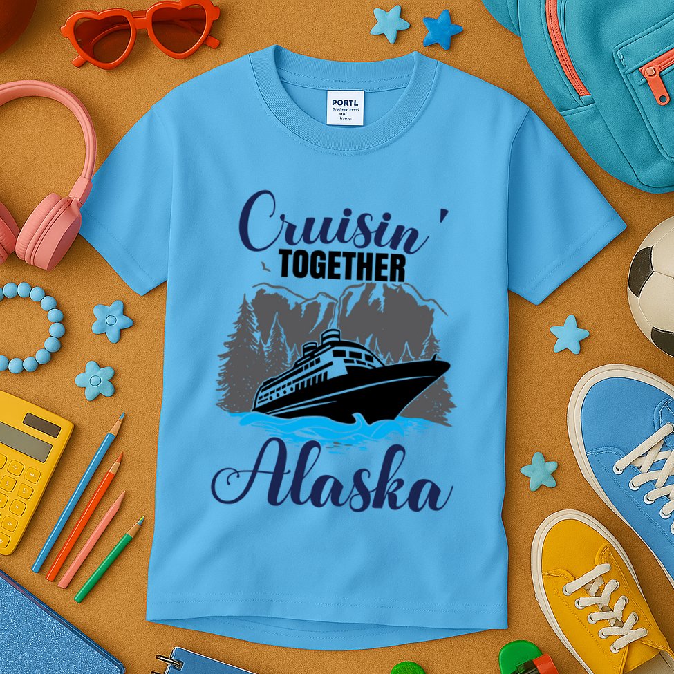 Funny Alaska Vacation Wildlife Cruisin' Together Alaska Gift Kids T-Shirt