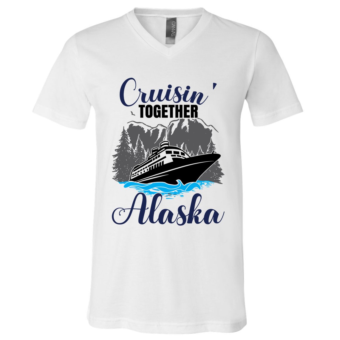 Funny Alaska Vacation Wildlife Cruisin' Together Alaska Gift V-Neck T-Shirt