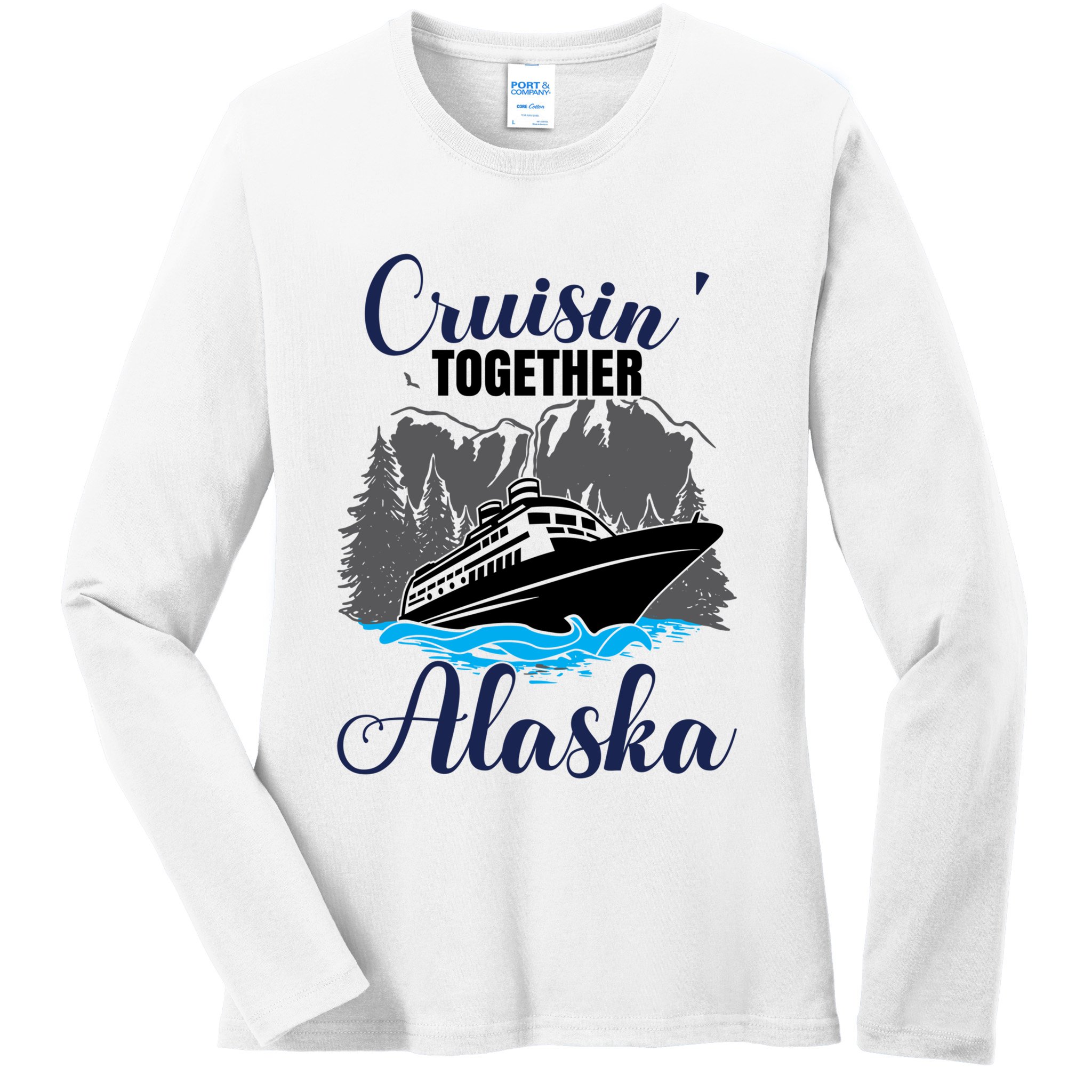 Funny Alaska Vacation Wildlife Cruisin' Together Alaska Gift Ladies Long Sleeve Shirt