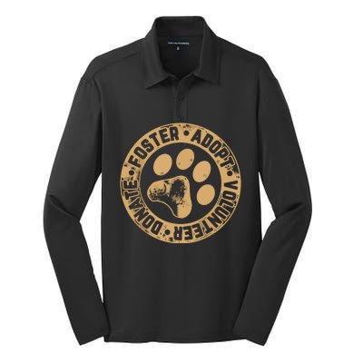 Foster Adopt Volunteer Donate Animal Rescue Dog Silk Touch Performance Long Sleeve Polo