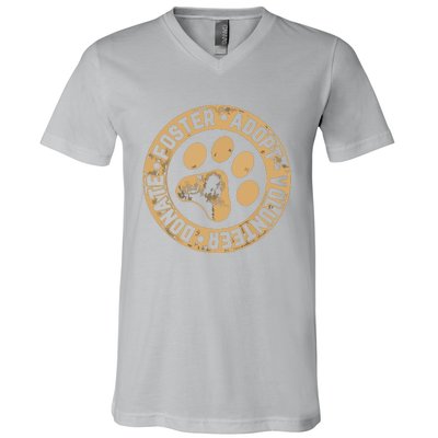 Foster Adopt Volunteer Donate Animal Rescue Dog V-Neck T-Shirt