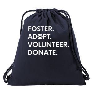 FOSTER ADOPT VOLUNTEER DONATE Animal Rescue Shelter Drawstring Bag