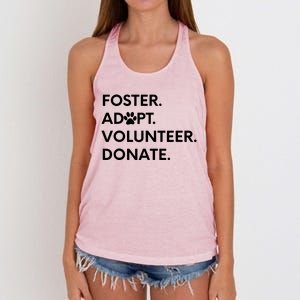 FOSTER ADOPT VOLUNTEER DONATE Animal Rescue Shelter Women's Knotted Racerback Tank