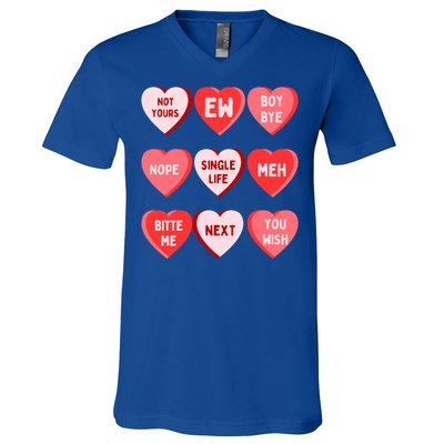 Funny Anti Valentines Day Single Af Gift For Galentines Day Cute Gift V-Neck T-Shirt