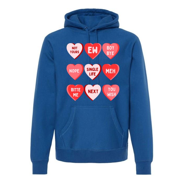 Funny Anti Valentines Day Single Af Gift For Galentines Day Cute Gift Premium Hoodie