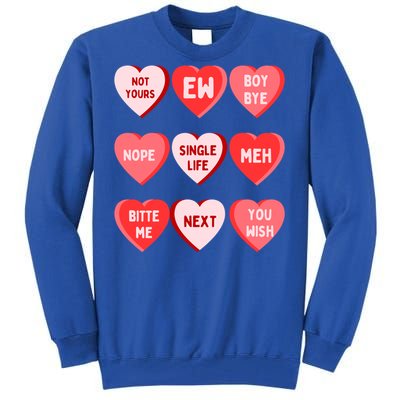 Funny Anti Valentines Day Single Af Gift For Galentines Day Cute Gift Tall Sweatshirt